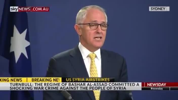 Turnbull joins the U.S. in condemning Syria's use of chemical weapons