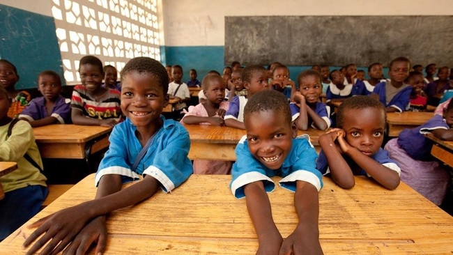 Malawi schoolchildren in the classroom.