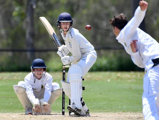 Iona College batsman Harley MalpassAIC First XI cricket match between Iona College and St Laurence's College.Saturday February 19, 2022. Picture, John Gass