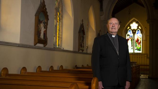 Archbishop Julian Porteous of Hobart was hauled before an anti-discrimination body for sharing Church teaching on gay marriage. Picture: Matthew Newton