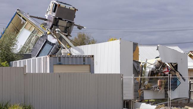 The scene of the crane collapse. Picture: AAP