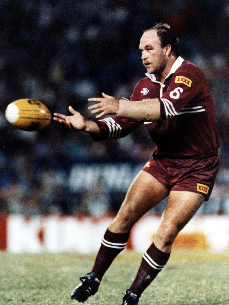 Captain Wally Lewis in action against NSW during a State of Origin series game in 1991.