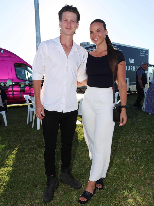 MELBOURNE, AUSTRALIA - MARCH 15 2024 Mitch Jameson and Tiana Butler attend the 2024 Pakenham Cup Picture: Brendan Beckett