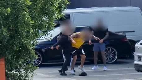 CCTV footage of the alleged assault outside a Helensvale gym.