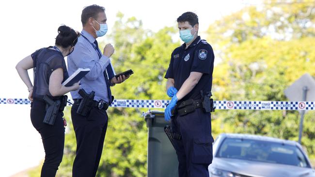 Police set up a crime scene outside the home of former Wallabies player Toutai Kefu. Picture: NewsWire/Tertius Pickard