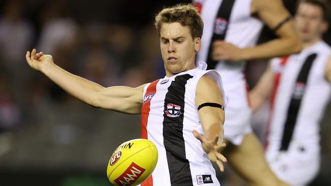 Jack Lonie taking a kick for the Saints last year. Pic: Michael Klein