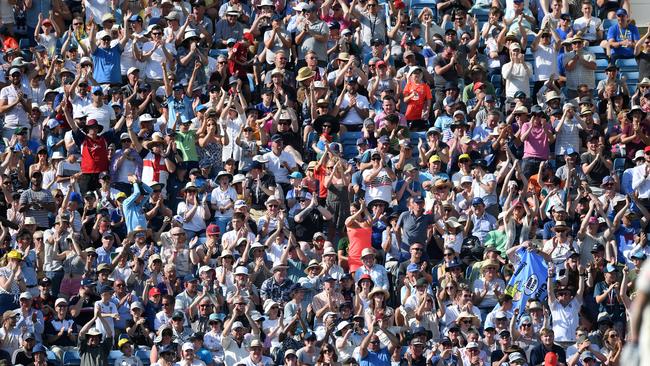 Fans in the Western Terrace raised their shoes in salute of their cricketing hero.