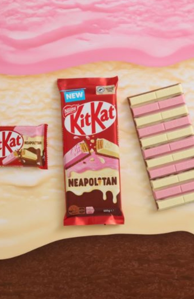 KitKat has announced a Neapolitan flavour that will be available from early January. Picture: Supplied