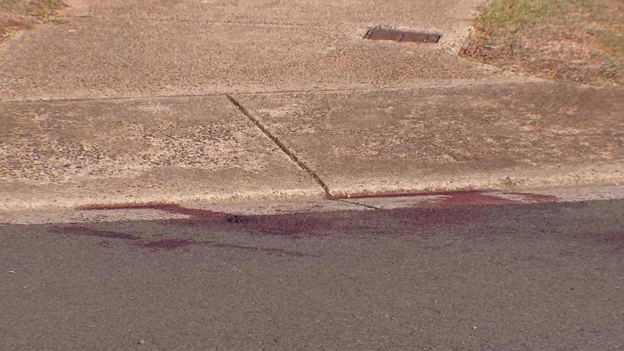 Blood on the corner of Raleigh Rd and Leicester Crescent.