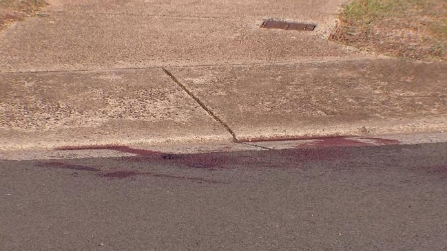 Blood on the corner of Raleigh Rd and Leicester Crescent.