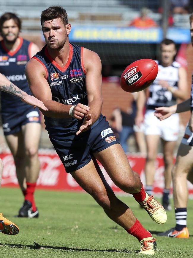 Norwood’s Mitch Grigg, pictured earlier this season, produced a standout performance to help the Redlegs down Port Adelaide. Picture: Sarah Reed