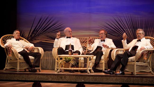 Michael Palin, John Cleese, Eric Idle and Terry Jones on stage. Picture: Supplied