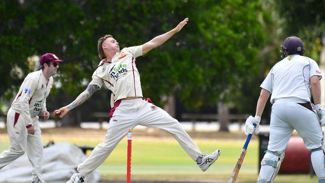 Toombul bowler Aubrey Stockdale. Picture, John Gass