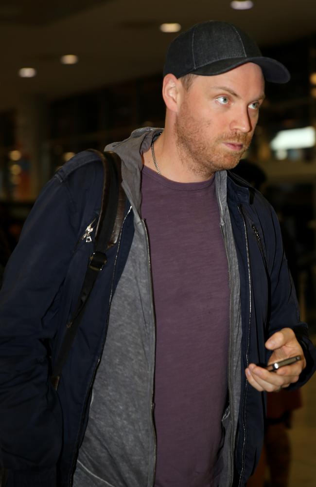 Guitarist Jonny Buckland from Coldplay arrives at Sydney airport today. Picture: John Grainger