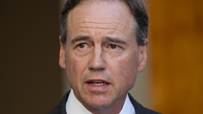 Greg Hunt says Australia remains ‘on track’ to commence vaccinations in late February. Picture: NCA NewsWire/Martin Ollman