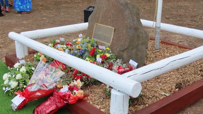 Wreaths were laid in honour of the 10 lives lost in the Kalangadoo district during the Ash Wednesday bushfire. Picture: Arj Ganesan