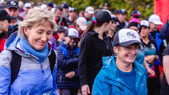 The start of the Point to pinnacle walking race. Picture: Linda Higginson