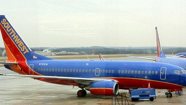 The Southwest Airline plane appeared to have part of an engine missing.