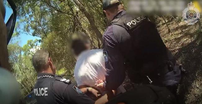 A man was arrested on Sunday for a string of car crimes after police finally caught up with him in a dramatic episode. Picture: QPS