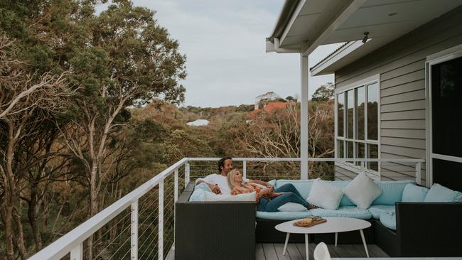 One of the outdoor sitting areas at Cliff Beach House. Picture: Rae Marie Photography