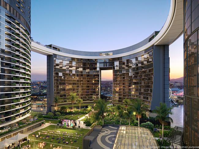 The Star Brisbane. The Star Brisbane will open on Thursday 29 August – the first major unveiling as part of the multi-phased $3.6B Queen’s Wharf Brisbane precinct. Picture: Supplied