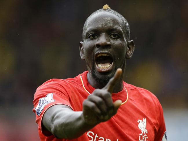 FILE- In this file photo dated Sunday, Dec. 20, 2015, Liverpool's Mamadou Sakho during the English Premier League soccer match against Watford at Vicarage Road stadium in Watford, England. It has been announced Saturday April 23 2016. Sakho is being investigated by UEFA over failed drugs test after last month’s Europa League game against Manchester United. (AP Photo/Matt Dunham, FILE)