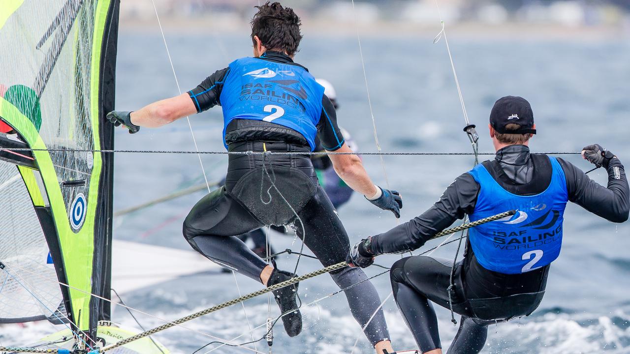 Rio Olympic sailors Nathan Outteridge, Iain Jensen chasing 49er skiff win