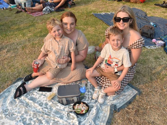 Danielle Ramm, Rohan, Jodie Kennedy and Fletcher at the San Remo Christmas Carols at the foreshore on Friday, December 20, 2024. Picture: Jack Colantuono