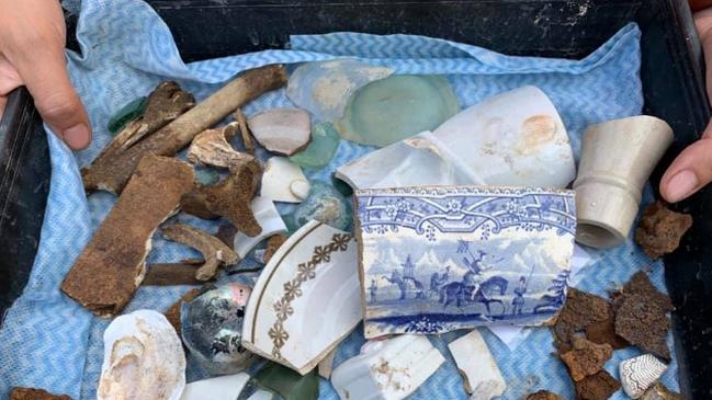 Crockery from the 1930s to 1900 found during archaeological digs at Robin Thomas Reserve at Parramatta.