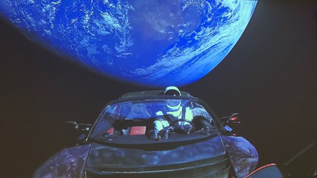 Musk announces the incredible acheivement with a tweet featuring one of his Tesla cars in space.