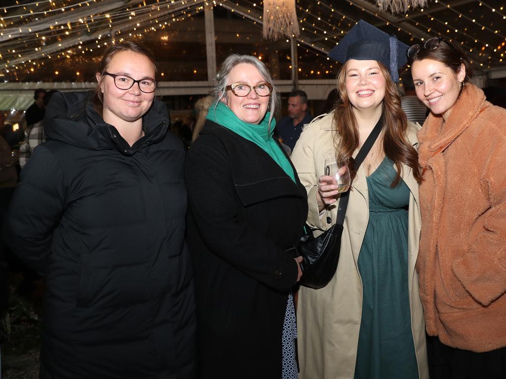 Frances Chanley, Anne Pearce, Jacqueline Chanley and Samantha Archer. Deakin University graduation arts and SEBE faculty. Picture: Alan Barber