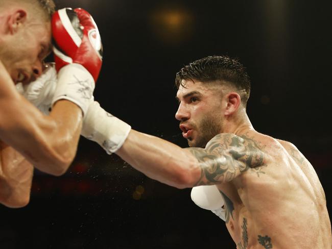 Michael Zerafa throws a punch in the middleweight fight against Danilo Creati. Picture: Getty Images