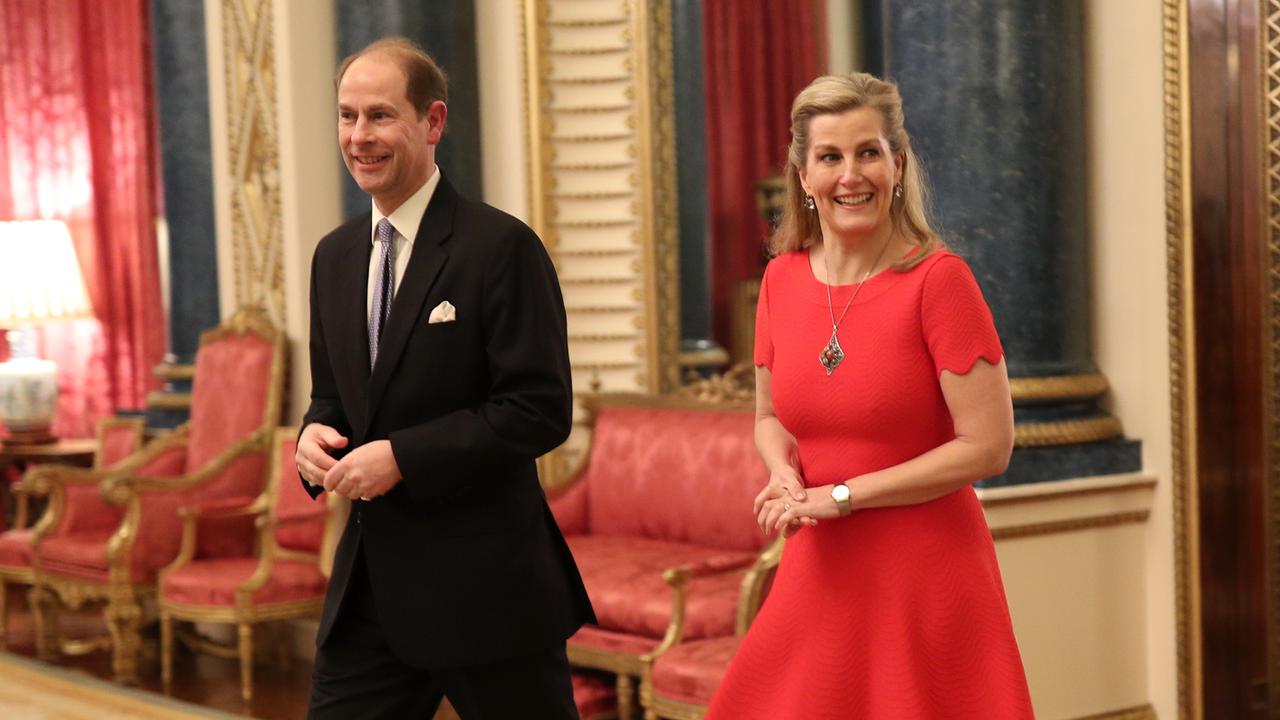 Prince Edward and Sophie, Countess of Wessex, at a reception at Buckingham Palace last week. Picture: Yui Mok – WPA Pool/Getty Images