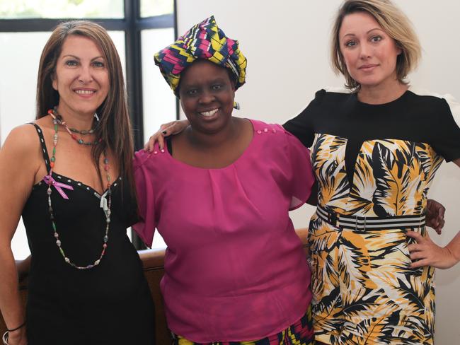 Innovation consultant Anne Marie Elias is pictured with Uber drivers Ruth Pasi and Karen Day.