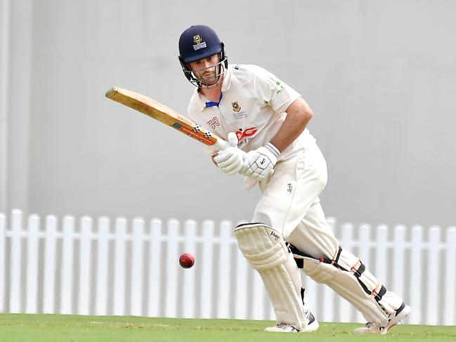 UQ batsman Max ClaytonFirst grade cricket final between UQ and RedlandsSaturday March 25, 2023.  Picture, John Gass