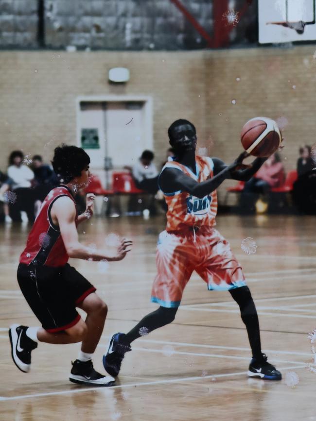 Peter playing basketball