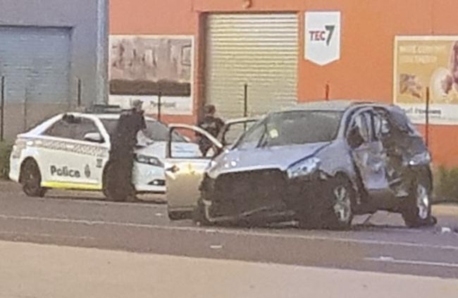 The car allegedly stolen by six girls after it crashed into another car on Roystonea Ave. Picture: Supplied