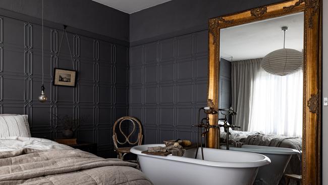 The luxurious cast-iron, claw-foot bath tub in The Binney’s master bedroom is a special touch. Picture: Dearna Bond