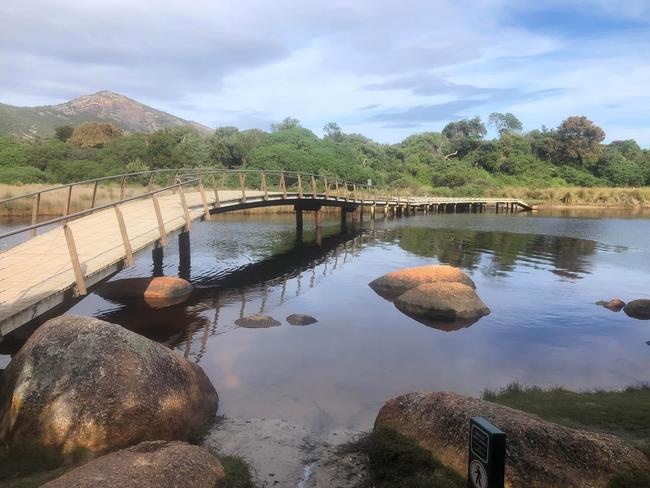 The Tidal River footbridge at Wilsons Promontory has been closed to the public due to safety concerns. Picture: Facebook