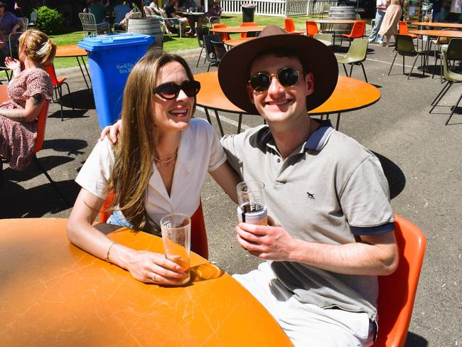 The Gippsland Beer Fest in Tinamba on Saturday, November 16, 2024: Madison Hamilton and Ryan Ward. Picture: Jack Colantuono