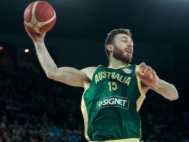 Nick Kay was a beast for the Boomers in Sunday’s win over France. Photo: Kelly Defina/Getty