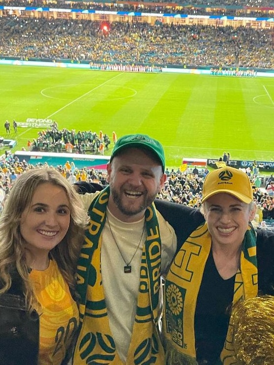 Wilson with family in the stands wearing team merch. Picture: Instagram