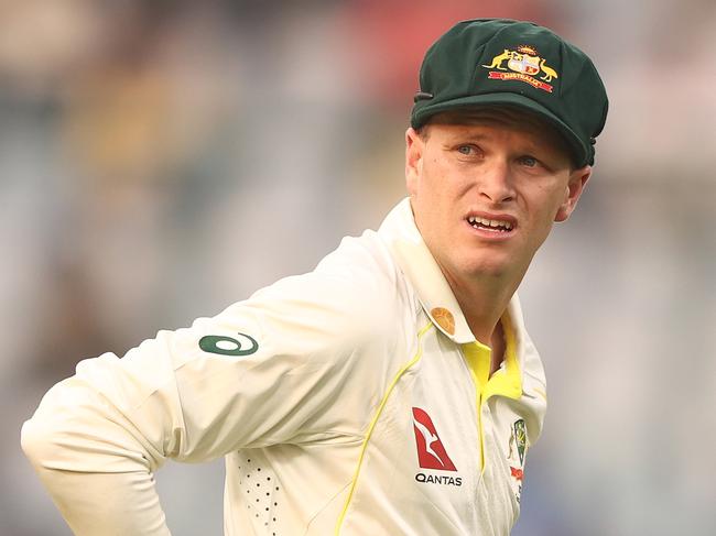 DELHI, INDIA - FEBRUARY 17: Matthew Kuhnemann of Australia looks on during day one of the Second Test match in the series between India and Australia at Arun Jaitley Stadium on February 17, 2023 in Delhi, India. (Photo by Robert Cianflone/Getty Images)