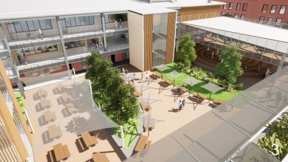 Artist impressions for the redevelopment of Newcastle High School. Picture: School Infrastructure