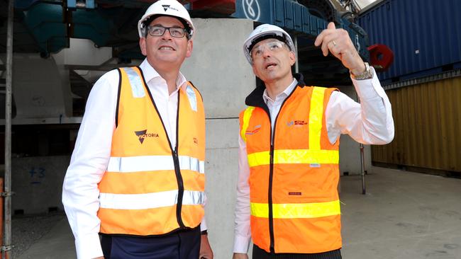 Premier Dan Andrews and West Gate Tunnel project chief executive Peter Sammut. Picture: Andrew Henshaw