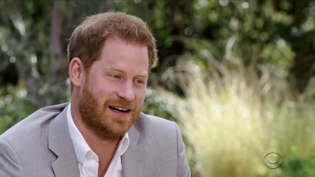 Prince Harry during the interview with Oprah Winfrey.