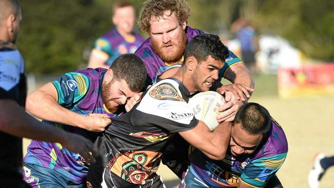 GIVE THEM CREDIT: Northern United player Brett Kelly in action against Evans Head in the NRRRL at Crozier Field. Lismore City Council has decided to use ratepayers' money to help bail out the club. Picture: Marc Stapelberg