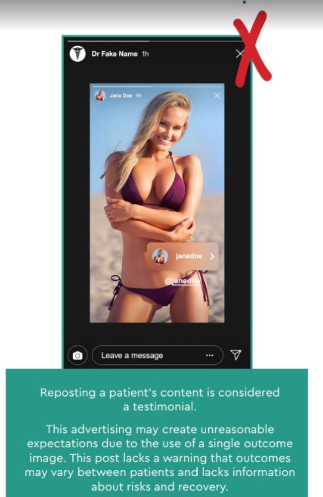 Cosmetic surgeons and clinics will not be able to reshare or post photos, stories, or video testimonials from patients under the new guidelines.