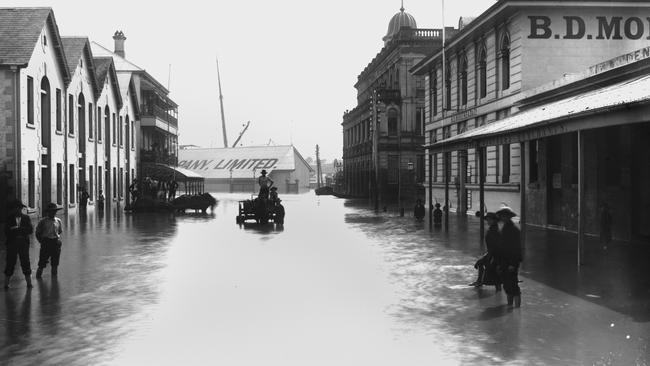 Flooded Mary Street in Brisbane, Queensland. Picture: Queensland State Library