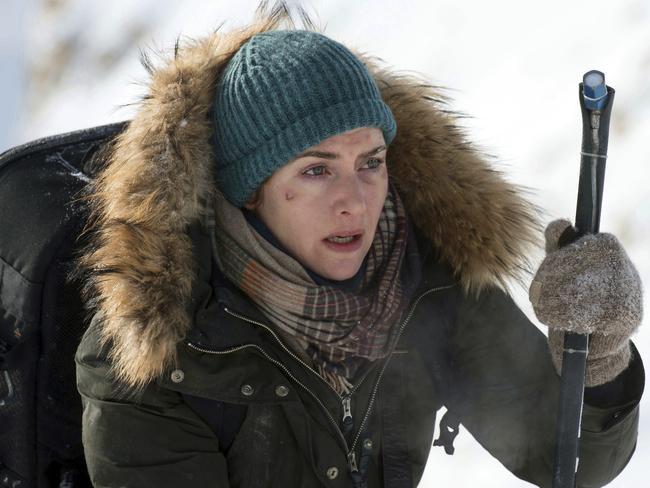 This image released by Twentieth Century Fox shows Kate Winslet in a scene from "The Mountain Between Us." (Kimberley French/Twentieth Century Fox via AP)